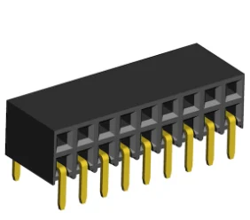 2.54mm Socket Double Rows Three Sides Contact Horizontal Entry Dip Type.(H=6.1)